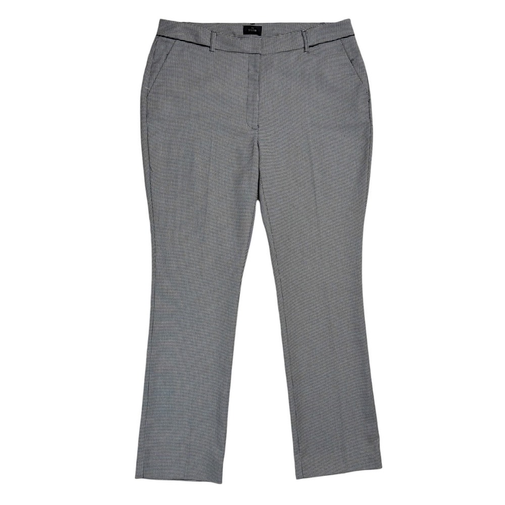 White House Black Market The Slim Straight Pants Sz 16 Long Houndstooth Trouser